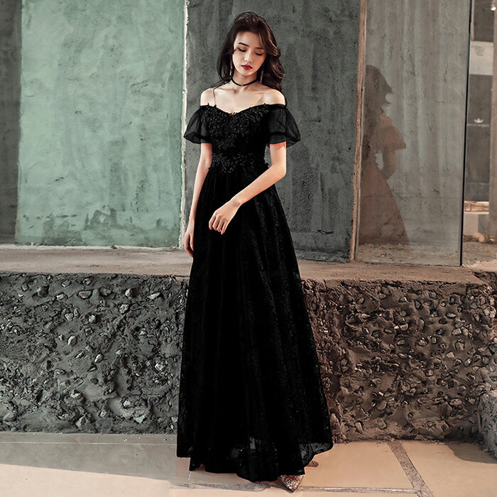 楽天市場】パーティー ドレス ロング 演奏会 オフショルダー