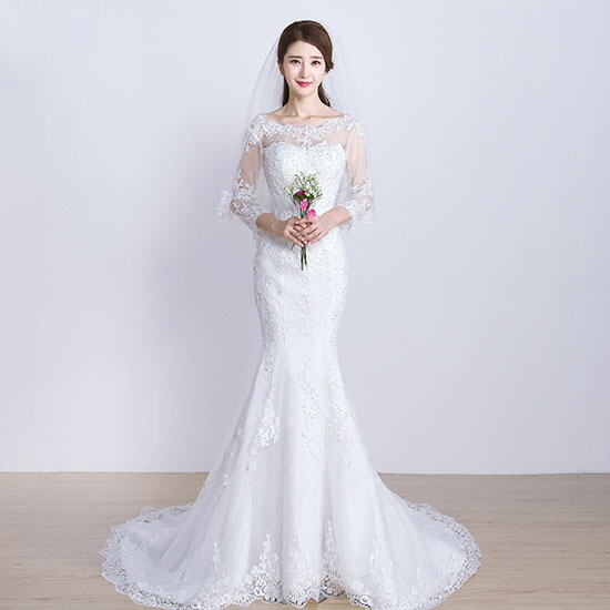 ウェディング ドレス マーメイド シースルー 長袖 結婚式 ロング ウェディングドレス マーメイド 長袖 ロング シースルー 結婚式
