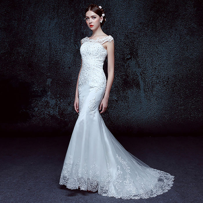 楽天市場】ウェディングドレス マーメードライン ビスチェ