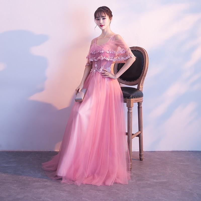 【楽天市場】ウェディングドレス ウエディングドレス カラードレス ピンク ロングドレス 安い 花嫁 カクテルドレス 演奏会 イブニングドレス