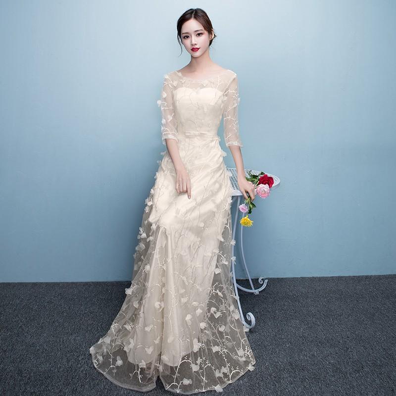 ウェディングドレス ウエディングドレス カラードレス 安い 演奏会 ロングドレス 袖あり パーティードレス 結婚式 花嫁 フォーマルドレス 二次会ドレス 披露宴 イブニングドレス コンサート 発表会 カクテルドレス 前撮り 後撮り ウェディングカラードレス ブライダル｜ミートスウィート