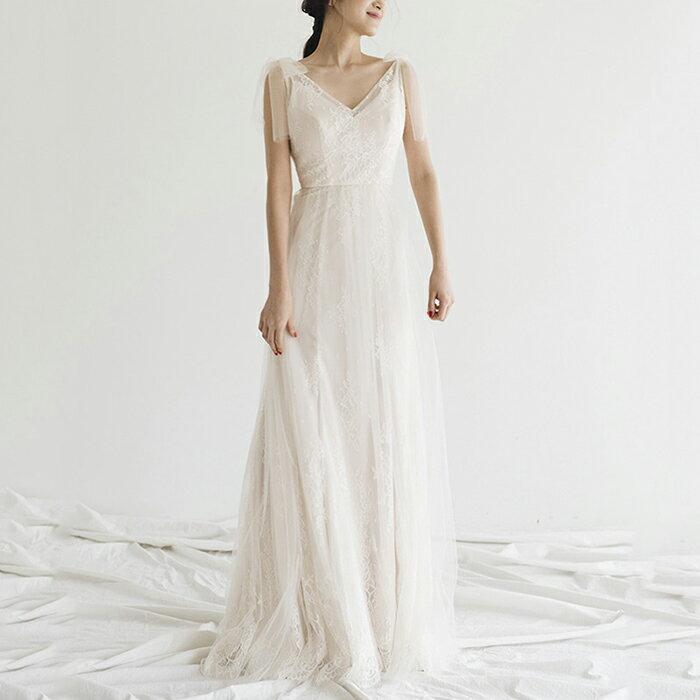 ウエディングドレス 結婚式 ウェディングドレス ノースリーブ 編み上げ バックレス 花嫁ドレス 二次会ドレス ロングドレス ブライダル 披露宴 海外挙式 前撮り Aラインドレス 披露宴 ブライダルドレス 海外挙式 オーダーメイド オフホワイト 5号 7号 9号 11号 13号 15号 17号｜ミートスウィート