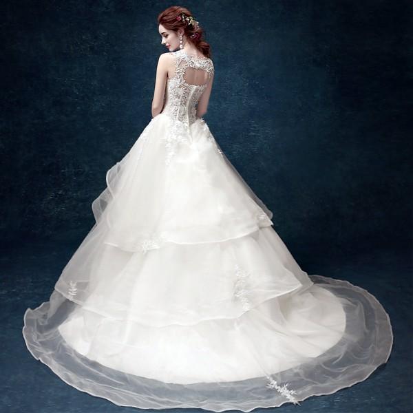 ウエディングドレス 結婚式 二次会ドレス ウェディングドレス プリンセスラインドレス エンパイア 花嫁 白 オフホワイト 披露宴 ロングドレス ブライダル シンプルドレス 大きいサイズ 前撮り 海外挙式 エレガント ボリューム ゴージャス 可愛い 上品 優雅 セミオーダー|ミートスウィート