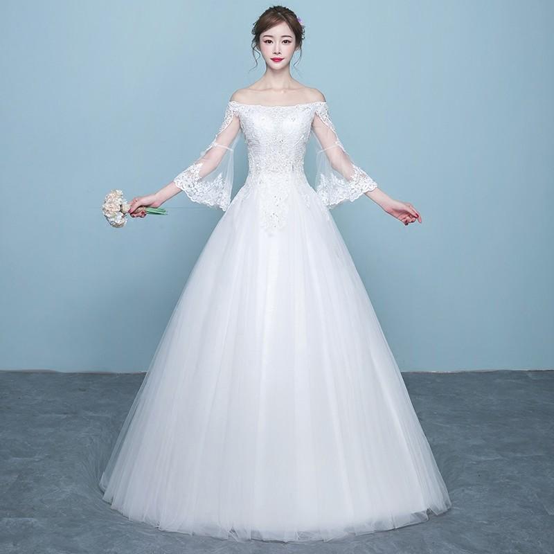 ウエディングドレス 長袖 ウェディングドレス 秋冬 結婚式 二次会ドレス プリンセスラインドレス エンパイア 花嫁 披露宴 ロングドレス ブライダル 大きいサイズ 前撮り 海外挙式 エレガント ボリューム 姫風 ロマンチック 可愛い お姫様 上品 優雅 セミオーダー｜ミートスウィート