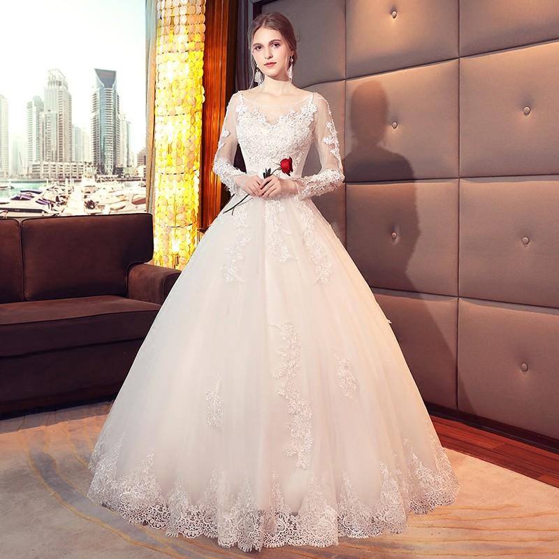ウエディングドレス 結婚式 二次会ドレス ウェディングドレス 花嫁 エンパイア 長袖 プリンセスラインドレス 披露宴 ロングドレス ブライダル 白 オフホワイト サッシュベルト 前撮り 海外挙式 エレガント ボリューム プリンセスラインウェディングドレス 上品 セミオーダー|ミートスウィート