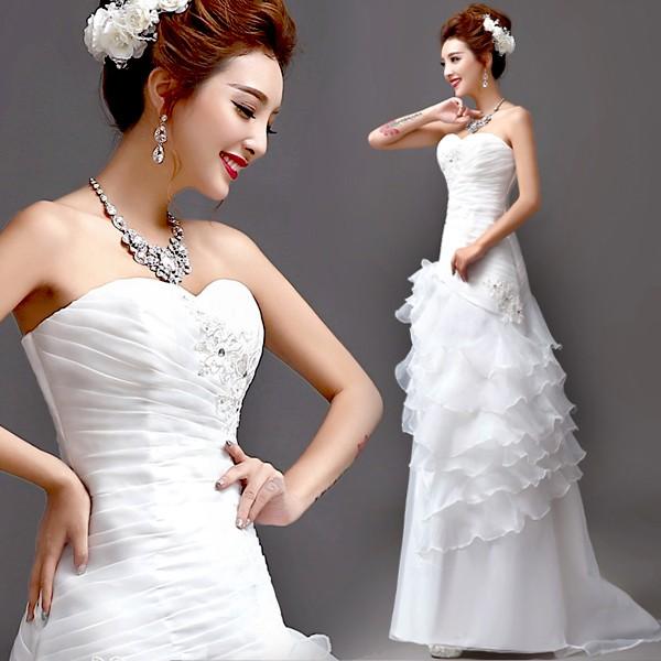 スレンダードレス 二次会ドレス ロングドレス 結婚式 ウェディングドレス フリルウエディングドレス 花嫁 ブライダル 披露宴 パーティードレス 前撮り 海外挙式 エレガント 細身 小さいサイズ セクシー オーダーメイド可能 人魚の尾ドレス 上品 ミートスウィート|ミートスウィート