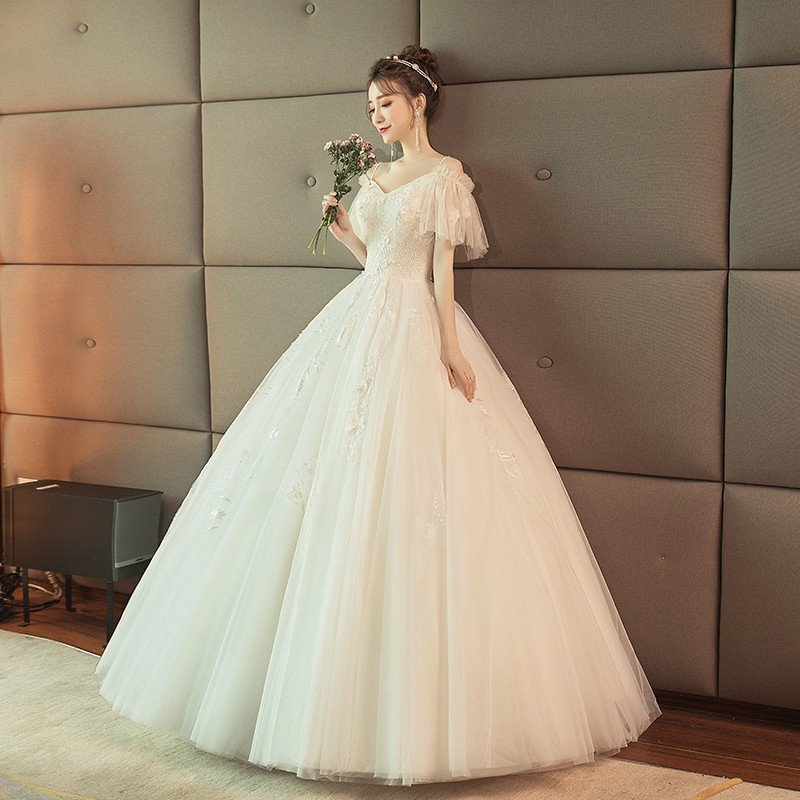 ウェディングドレス サイズ 白 オフホワイト 結婚式 花嫁 調節 プリンセスラインドレス ロングドレス ブライダル 二次会ドレス パーティードレス 披露宴 イブニングドレス 前撮り 海外挙式 エレガント ボリューム プリンセスラインウェディングドレス 上品 セミオーダー｜ミートスウィート
