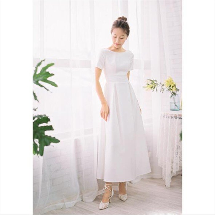 楽天市場】半袖 ワンピース ミモレ丈【XS〜XLサイズ】ウエディング