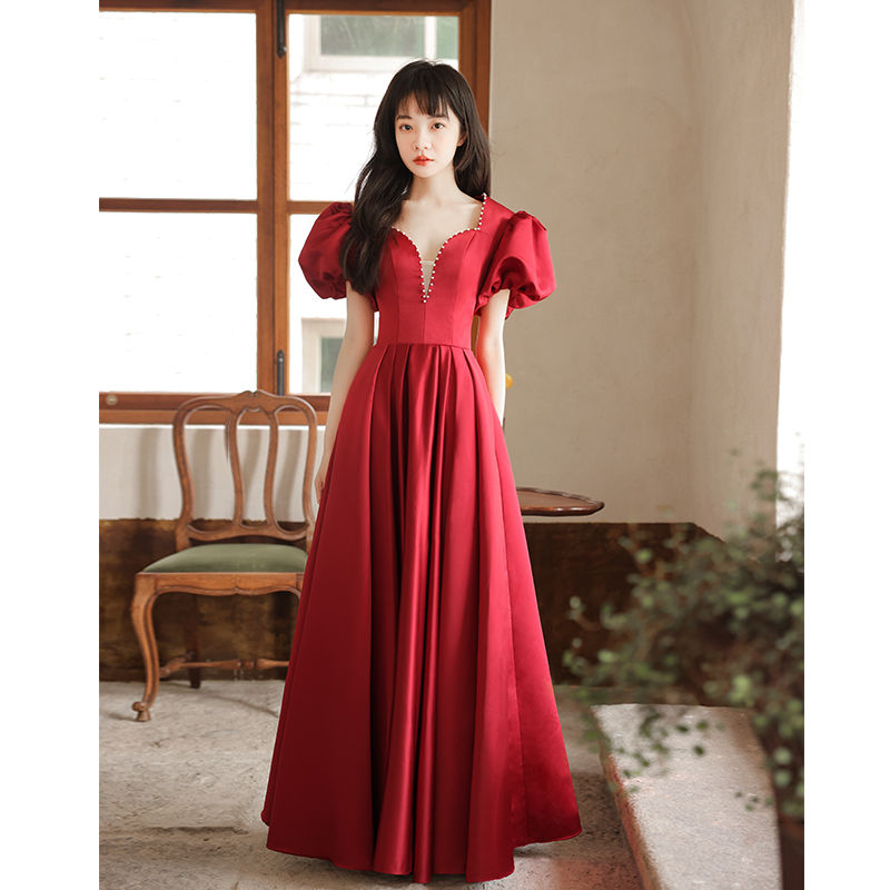 婚礼の儀お召しもの ウェディングドレス 色合いお召しもの 寄り合いお召しもの ロング丈衣装 半袖 パフ捩り 赤 赤いこと 交歓会 告げ知らせる会お召しもの フォマールドレス でき事 有りがたさ会 掻き鳴らす会 生まれ落ちる日会 好いたらしい 弱められた大いさ 婚礼の儀 二次会 彼者誰時お召しもの 音楽会 ウェディングドレス-レディースファッション