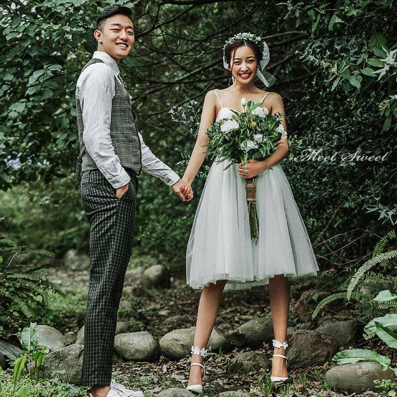 ウェディングドレス ミニドレス 結婚式 ウエディングドレス 二次会ドレス 花嫁 前撮り キャミソール ロケーション撮影 シンプル リゾートドレス ワンピース 旅行挙式 披露宴 ブライダルドレス エレガント 海外挙式 セミオーダー おしゃれ エレガンス wedding dress｜ミートスウィート