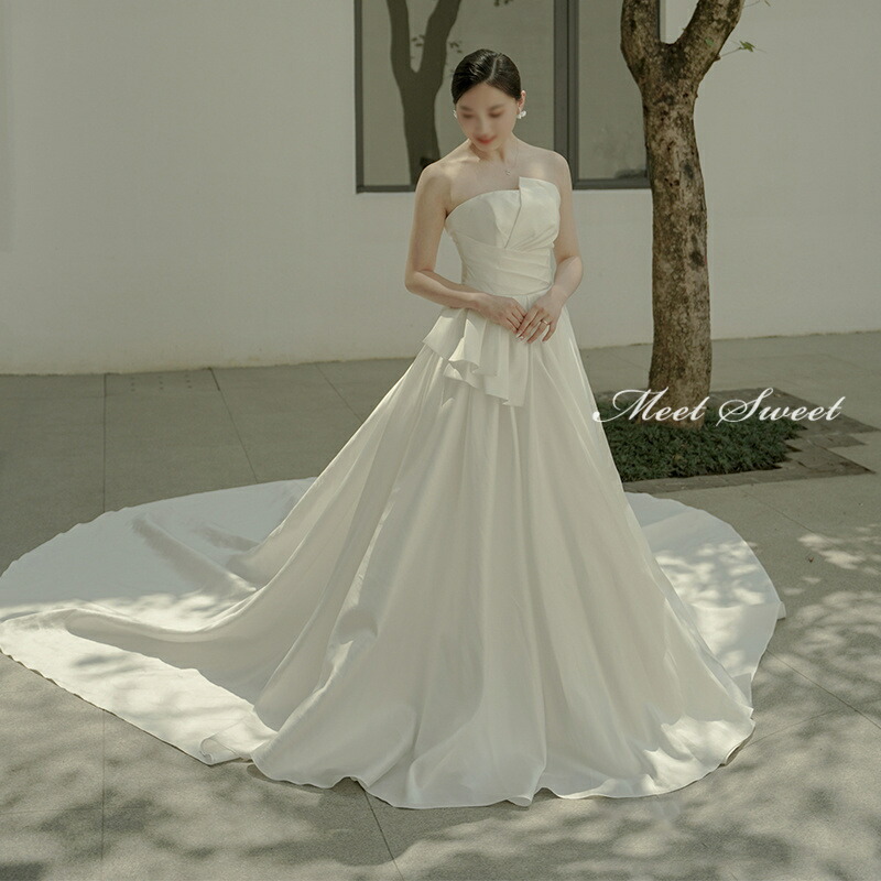 楽天市場】ウェディングドレス 二次会ドレス 結婚式 Aラインドレス