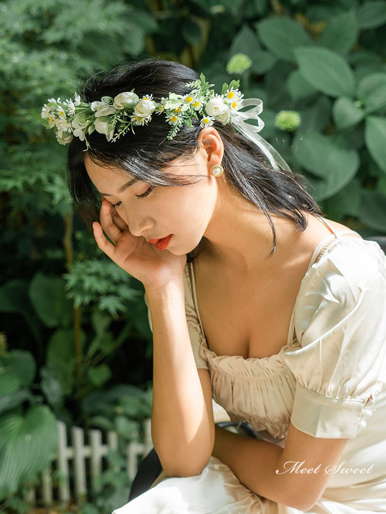 くすみカラーのリボンクラウン☆子ども キッズ ベビー 花冠