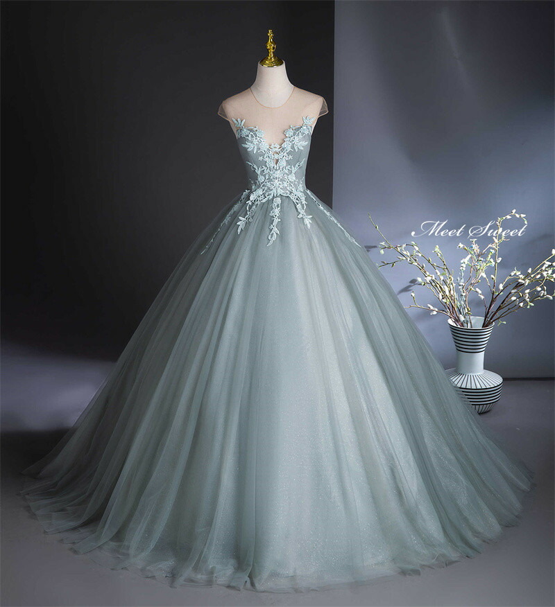 カラードレス Aラインドレス グリーン フレンチスリーブ レース ロングドレス ウェディングドレス 結婚式 二次会 花嫁 前撮り 演奏会 発表会 ステージ衣装 ウエディングドレス パーティードレス ブライダル 大人 舞台 演出 イブニングドレス コンサート コンクール