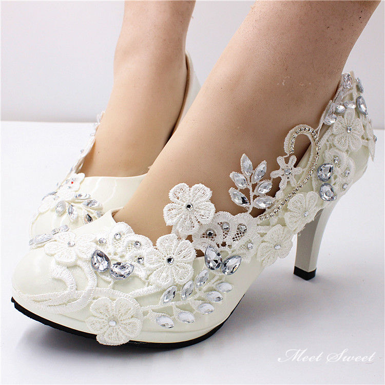0.5/3/5/8cmヒール ウェディングシューズ ウエディングシューズ パンプス ハイヒール フラットシューズ 結婚式 花嫁 ブライダル 二次会 パーティー 海外挙式