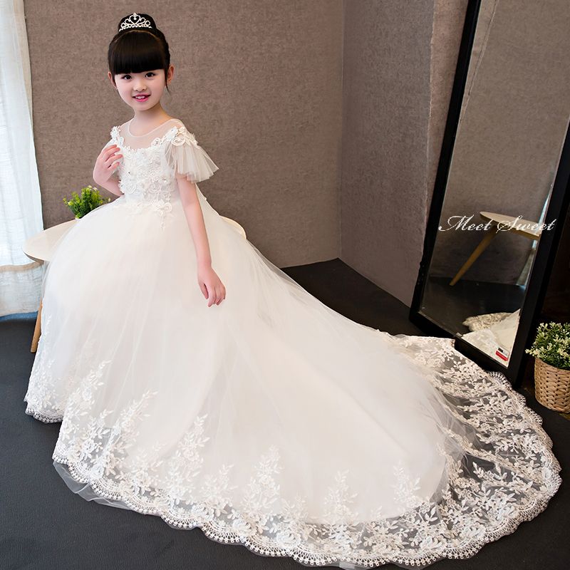ドレス ピアノ発表会 子供 女の子 子供ドレス ワンピース 衣装 花柄刺繍 結婚式 トレーン 発表会 パーティー フォーマルドレス フラワーガール キッズドレス コンクール 七五三 ジュニア プリンセス お姫様 撮影衣装 入学式 卒業式 ブライダル 花嫁｜ミートスウィート 9,727円