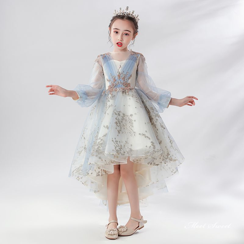 女の子 子供 キッズドレス フィッシュテールドレス ピアノ発表会 演奏会 結婚式 子ども コンクール 子供服 フォーマル 長袖 舞台 演出 ステージ リングガール 子供ドレス フォーマルドレス 七五三 フラワーガール ジュニア ワンピース プリンセス｜ミートスウィート