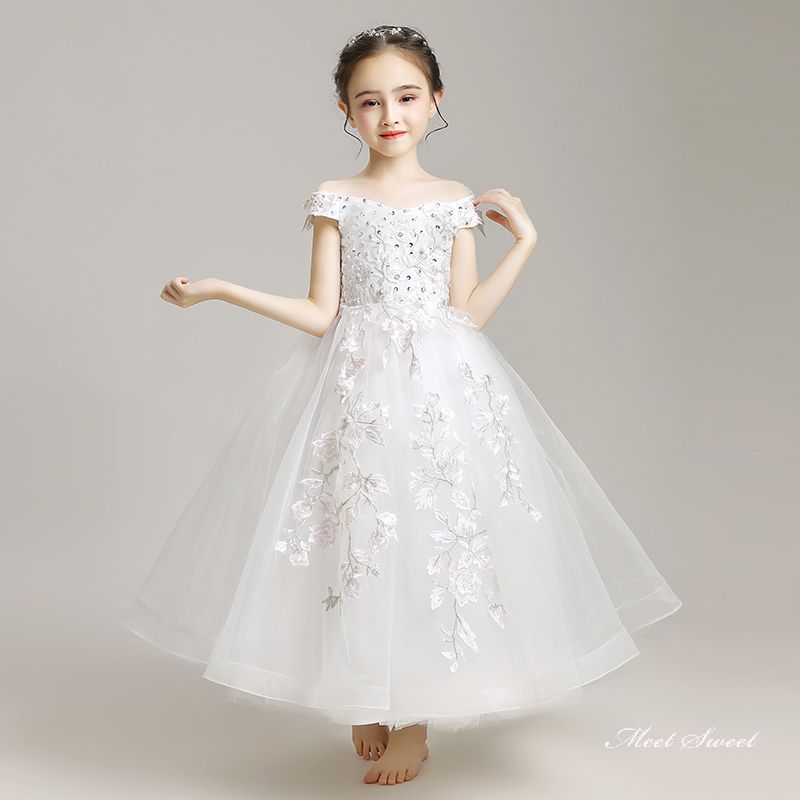 女の子 子供 キッズドレス ホワイト ブルー ピンク ピアノ発表会 セレモニー 結婚式 子ども フラワーガール リングガール コンクール 子供服 フォーマル 上品 子供ドレス フォーマルドレス 七五三 ジュニア ワンピース プリンセス お姫様 撮影衣装|ミートスウィート