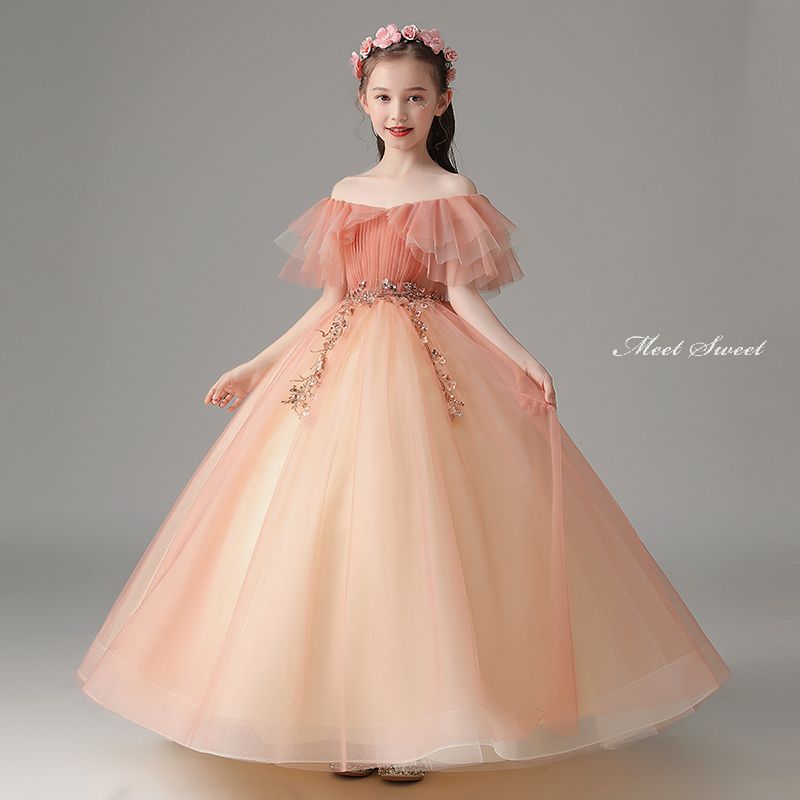 キッズ 御召しもの 色つや御召しもの 赤ちゃん御召しもの 御姫様 うしろ帯 洋琴 告げ知らせる会 フォーマル ちびっ子御召しもの ガールズ でき事 オレンジ色 上演御召しもの 御姫様 卒園式