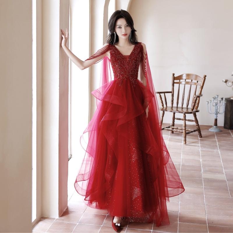 ロングドレス 演奏会発表会　ステージ　パーティー　イブニングドレス 　総ビーズ 楽天市場】カラードレス ビーズ レッド ロングドレス Aラインドレス