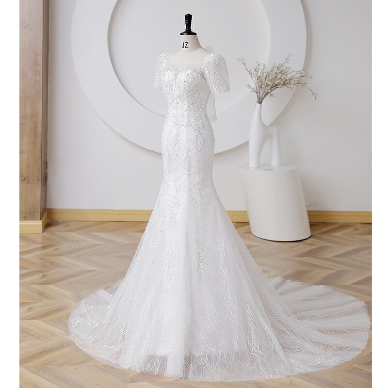 楽天市場】ウェディングドレス 長袖 花嫁 プリンセスラインドレス 結婚