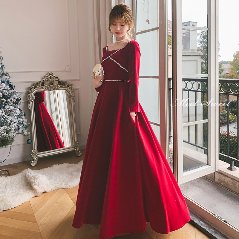 ベルベットアシンメトリーパーティードレス パーティードレス アシンメトリー 結婚式 お呼ばれドレス 結婚式