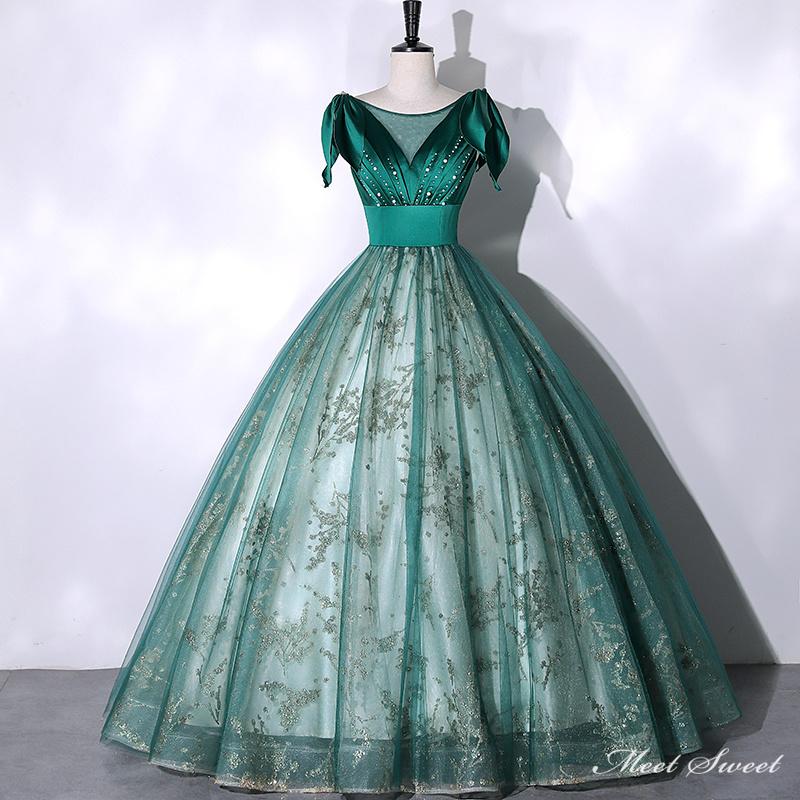 ドレス　ブライダル　プリンセス　結婚式ウエディング　緑紫花7T 058 ANT0233_green_image-1-image-