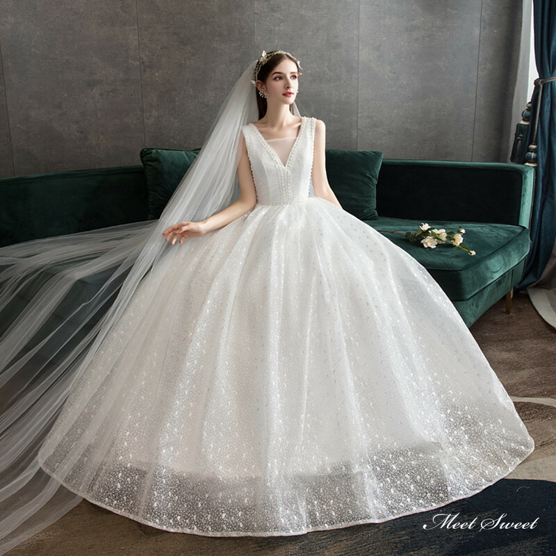 ウェディングドレス ロングドレス プリンセスラインドレス オフショルダー 二次会 結婚式 前撮り ドレス 花嫁 ウエディングドレス チュール 大きいサイズ 小さいサイズ 海外挙式 白 オフホワイト パーティードレス ブライダル フォトウェディング wedding dress