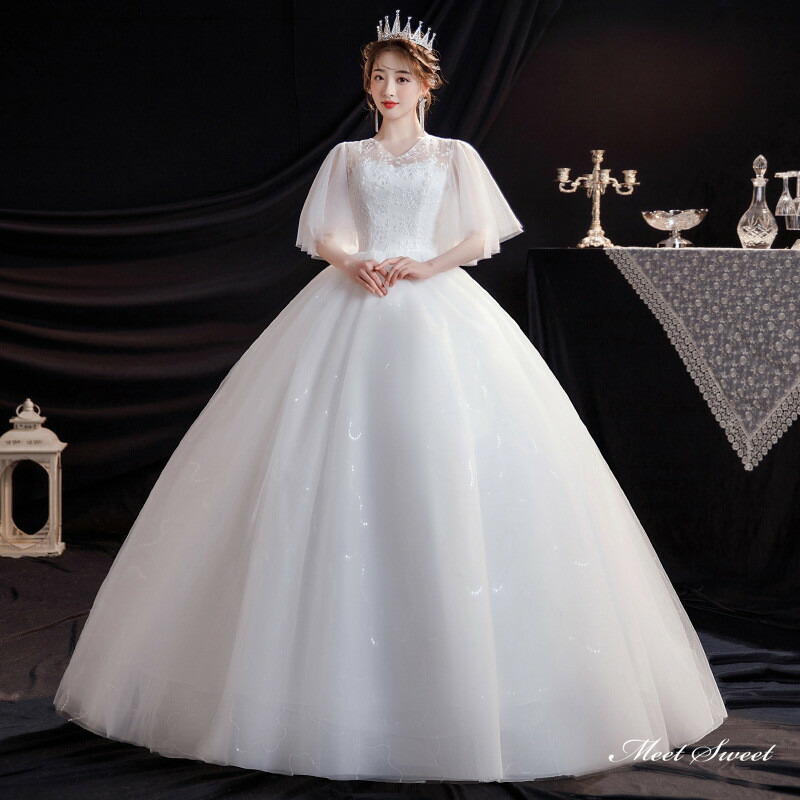 楽天市場】ウェディングドレス ロングドレス プリンセスライン