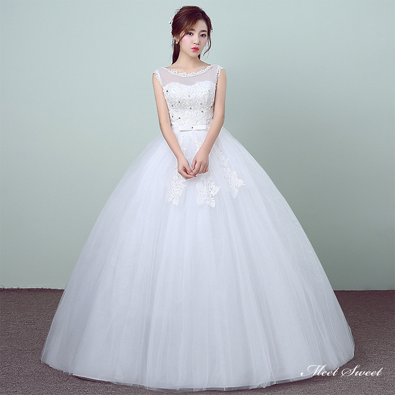 ウェディングドレス ロングドレス プリンセスラインドレス ノースリーブ 二次会 結婚式 前撮り ドレス 花嫁 ウエディングドレス チュール 大きいサイズ 小さいサイズ 海外挙式 白 オフホワイト パーティードレス ブライダル フォトウェディング wedding dress｜ミートスウィート