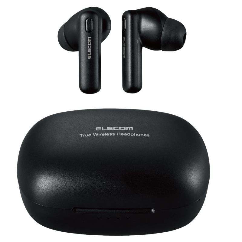 【中古】エレコム ワイヤレスイヤホン Bluetooth5.2 ノイズキャンセリング対応 AAC対応 軽量 完全ワイヤレス カナル型 ブラック LBT-TWS13BK|ソファポテト
