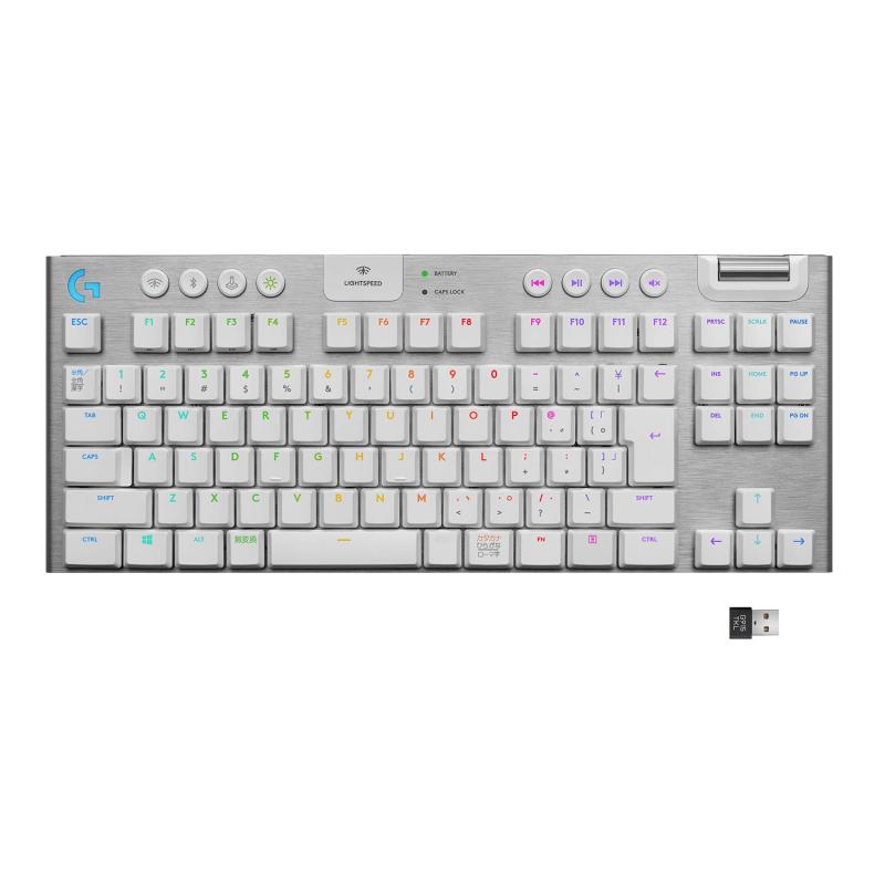 【中古】Logicool G PRO ゲーミングキーボード G913-TKL-TCWH テンキーレス タクタイル 茶軸 TKL 薄型 22mm 確かな打鍵感 GLスイッチ 無線 ゲーミング キーボード メカニカルキーボード 日本語配列 LIGHTSYNC｜ソファポテト