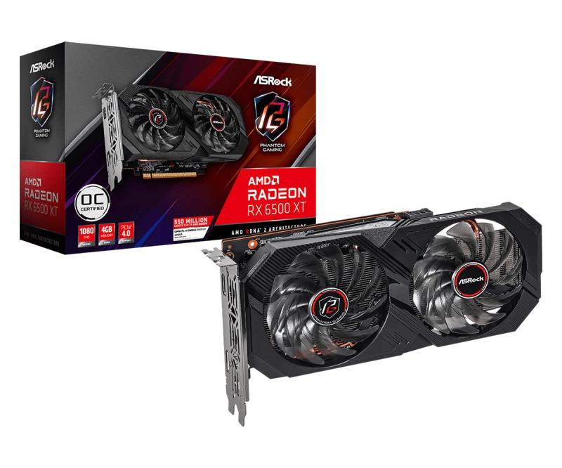 【中古】ASRock グラフィックゲーム盤 AMD Radeon RX6500 GDDR6 4GB 積み上げるひな形 【国内定め事品】 RX6500XT PGD 4GO