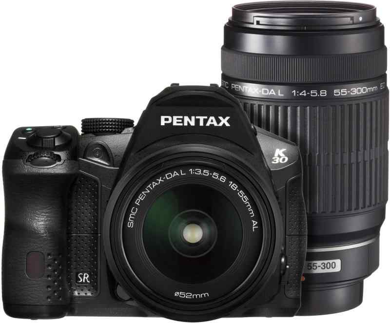 【中古】PENTAX デジタル一眼二眼レフ写真機 K-30 ダブルズームキット [DAL18-55粍・DAL55-300粍] 黒いこと K-30WZK BK 15659