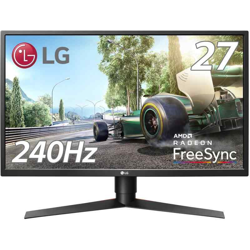 【中古】LG ゲーミングモニター ディスプレイ 27GK750F-B 27インチ/フルHD/TN非光沢/240Hz/2ms/DisplayPort×1・HDMI×2/高さ調節、ピボット対応