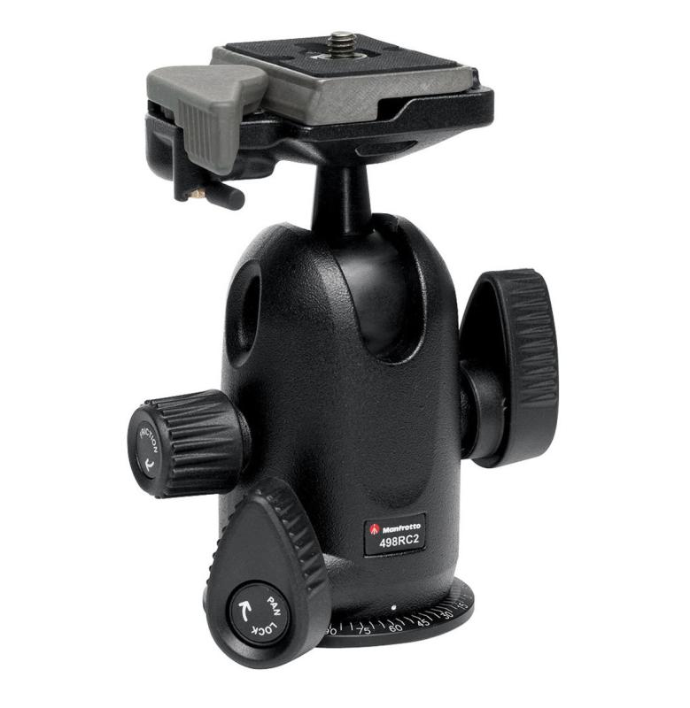【中古】Manfrotto 自由雲台 MIDIボール雲台ラピットコネクトシステムRC2付き アルミニウム製 498RC2｜ソファポテト