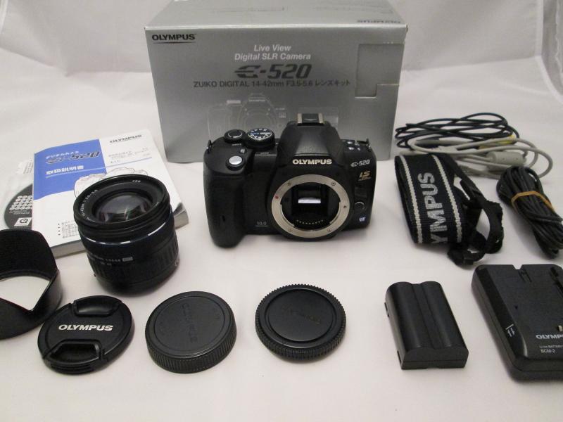 【中古】OLYMPUS デジタル一眼二眼レフ写真機 E-520 水晶体一揃いの道具 E-520KIT