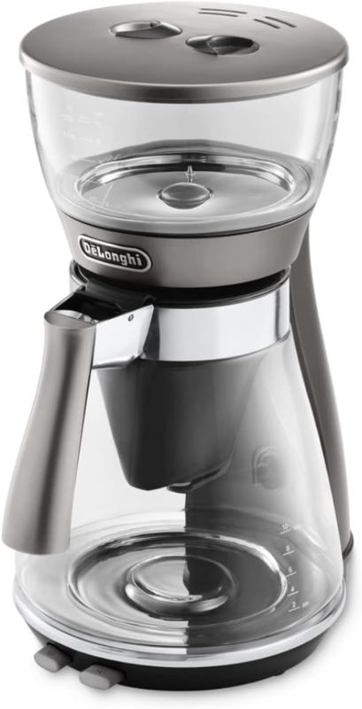 【中古】De'Longhi (デロンギ) ドリップコーヒーメーカー クレシドラ ICM17270J レギュラーコーヒー ECBC認証 10杯用 アイスコーヒーモード搭載 砂時計フォルム [シルバー] デロンギファミリー登録で3年保｜ソファポテト