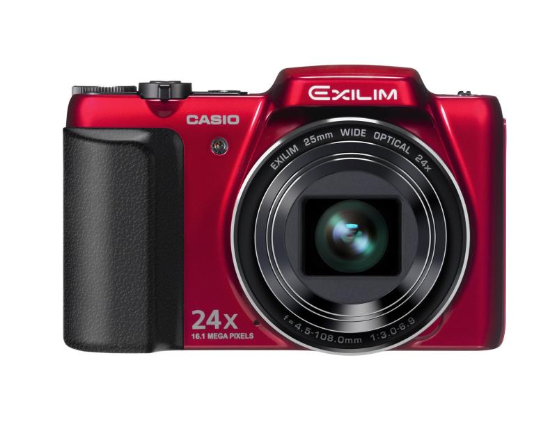 【中古】CASIO デジタル写真機 EXILIM 1610万絵素 24倍 赤いこと EX-H50RD