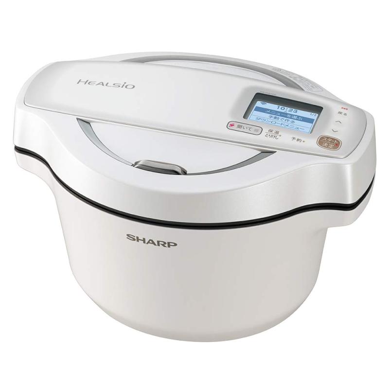 SHARP HEALSIO 水なし自動調理鍋 1.6L ホワイト 新品未使用】納品書なし ホットクック 1.6Lホワイト KN-HW16G-W SHARP