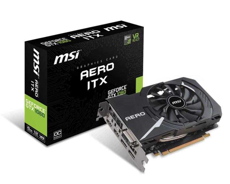 【中古】MSI ショート基盤採用 グラフィックスカード GEFORCE GTX 1060 AERO ITX 6G OC