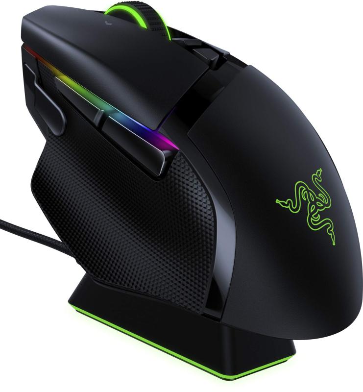 【中古】Razer(レイザー) Basilisk Ultimate ゲーミングマウス 弾丸道路無線電話 11名取り草 チルトスイッチ Focus+検出器 20000DPI 申し受ける照明ランプ付 Chroma【日本置き目品】 RZ01-03170100-R3A1 黒いこと