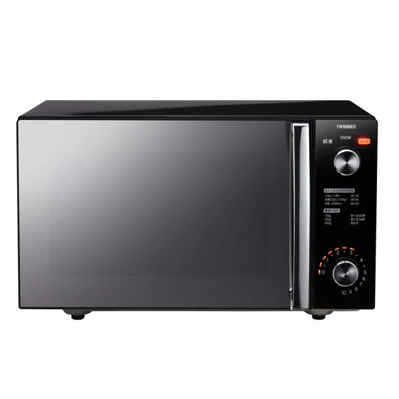 【中古】ツインバード 燕三条 電子レンジ レンジ 20L フラットテーブル 600W ミラーガラス スタイリッシュ ダイヤル式【メーカー1年】ブラック DR-D278B