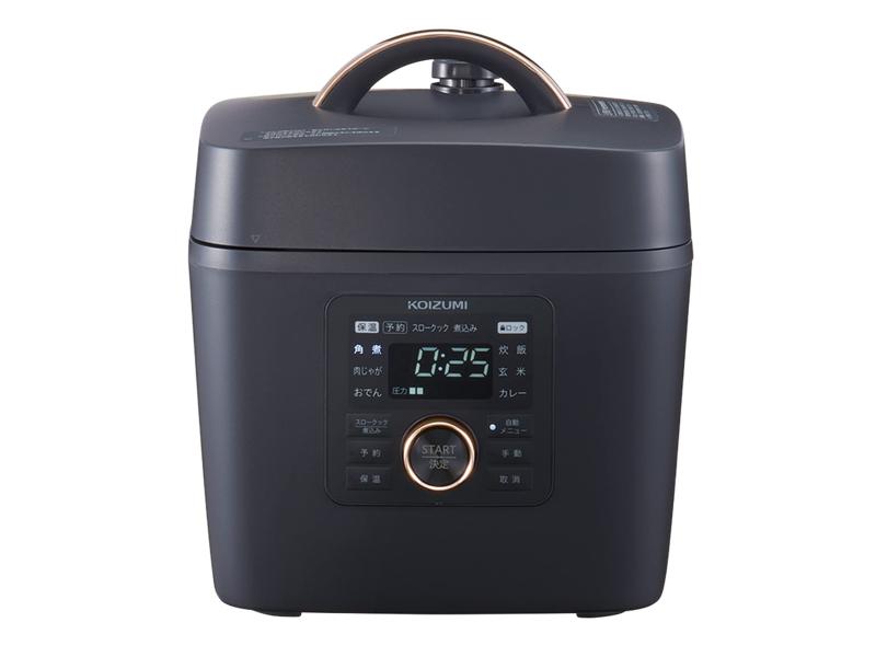 【中古】コイズミ マイコン電気圧力鍋 1.6L 6種類自動メニュー ワンタッチ 52品搭載レシピブック付き ブラック KSC-3502/K
