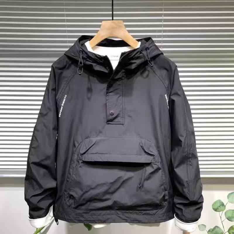 マウンテンパーカー メンズ 男性用 工装 フード付き ジャケット ジップアップ ポケット付き プルオーバー トップス カジュアル ゆったり アウター