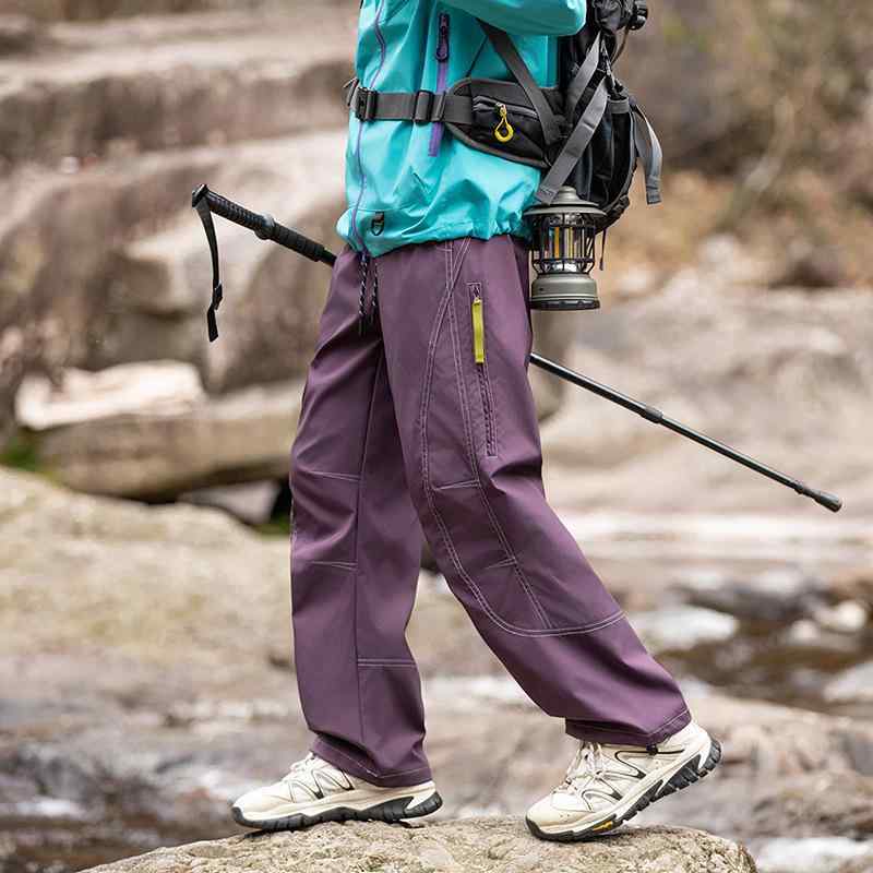 パンツ 男性用 春秋 アウトドア 登山 ゆったり ストレート ワークパンツ 作業着 ハイキング 接触冷感