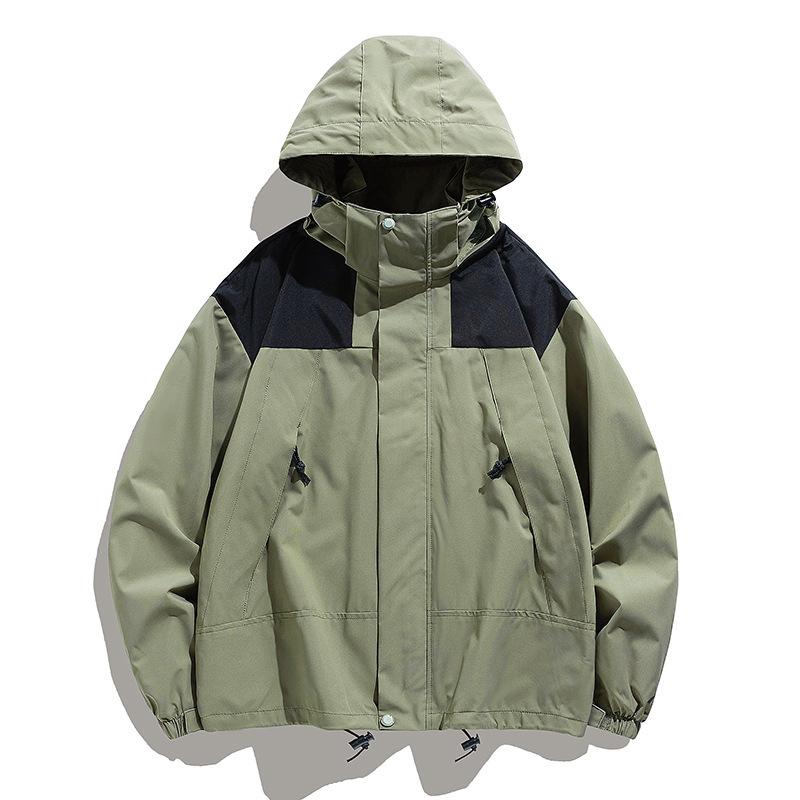 マウンテンパーカー アウトドア 男性用 女性用 切り替え 取り外し可能 フード 防水 防風 ジャケット