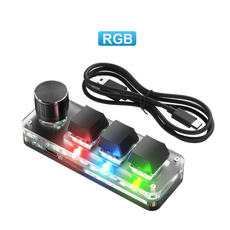 鍵盤 カスタムキーパッド RGB 片手 小型 ミニ 写し物 ペースト剤 マクロ命令2