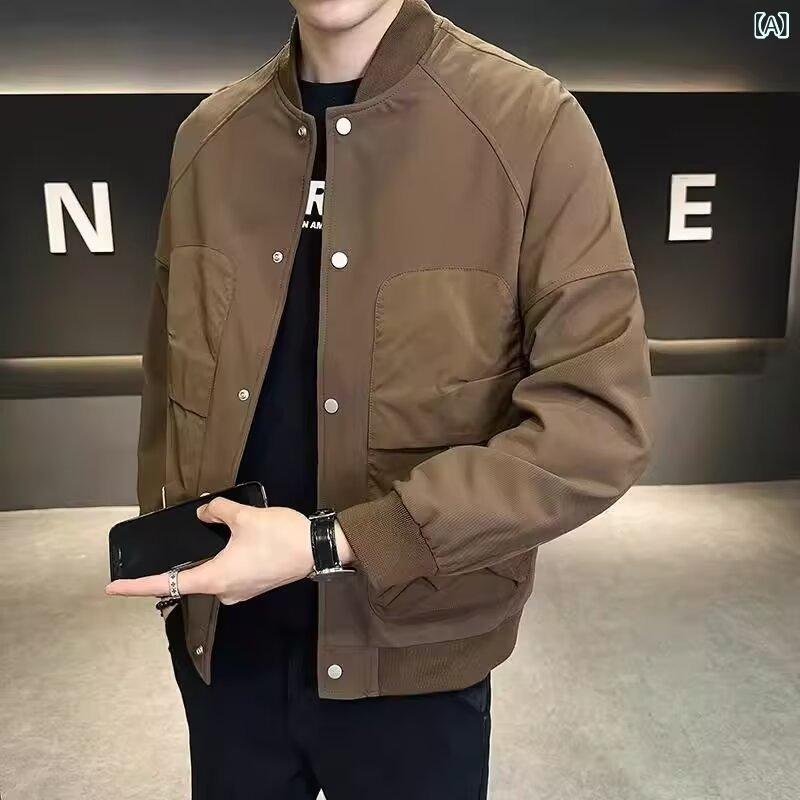 ジャケット 男性用 ブルゾン 春秋 カジュアル 野球 ワーク トップス スマート スポーティ
