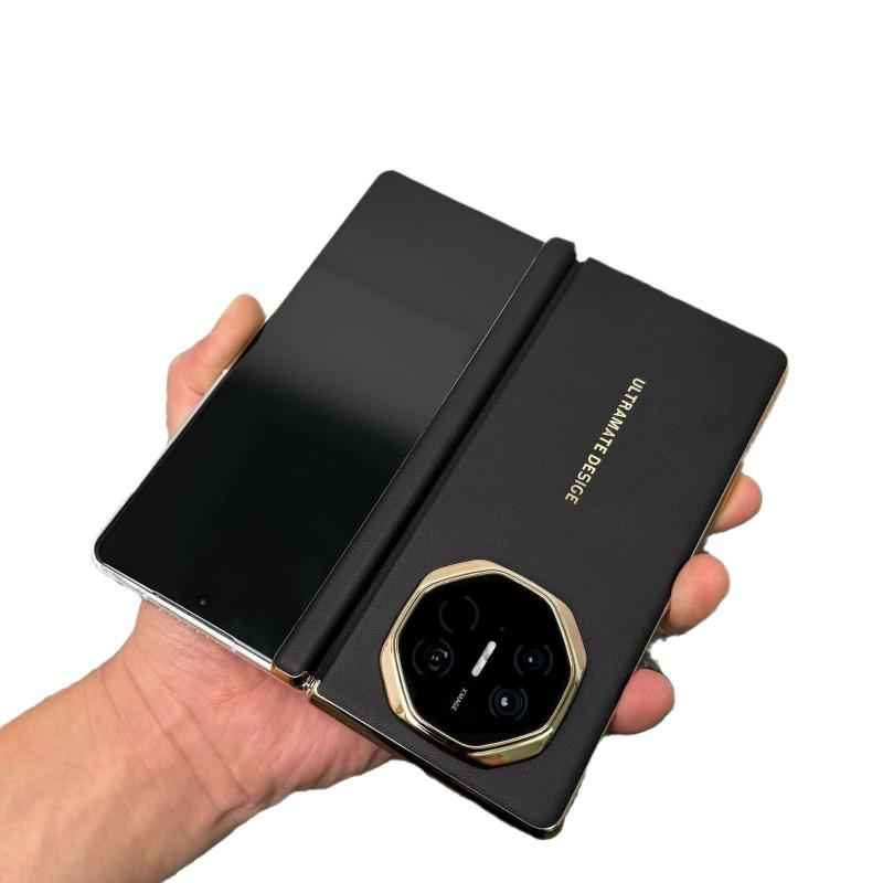 スマホケース Huawei Mate X5 典藏版 ケース カバー 素皮 中軸 ちょうつがい 保護 スマート 視窓 フリップ