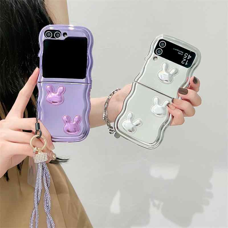 スマホケース Galaxy Z Flip 5 4 3 かわいい 立体 ウサギ 電気メッキ加工 ハードケース ギャラクシー スマホカバー2 4,386円